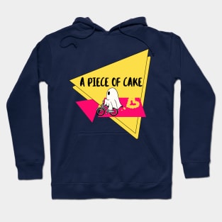 A Piece Of Cake Ghost Riding a Bike Halloween Hoodie